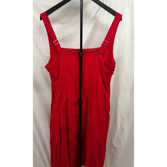 A&F NEW Women's The Mila Viral Fit and Flare Square Neck Midi Dress in Red XL - Picture 7 of 12
